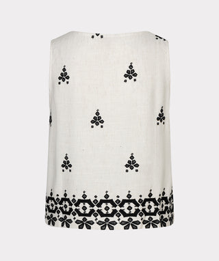 Top Sleeveless Embroidery
