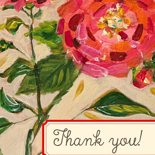 Thank You Pink Zinnia Greeting Card