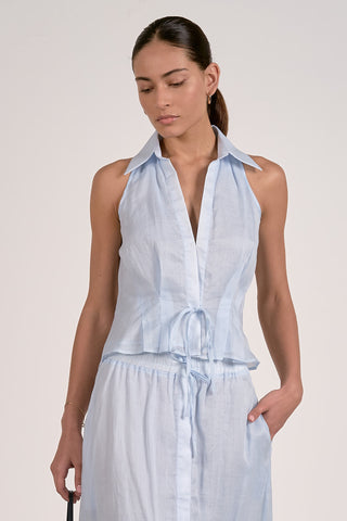 Collared Halter Top