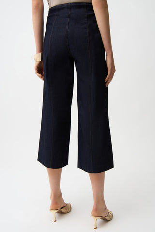 Culotte Jeans with Exposed Side Zipper