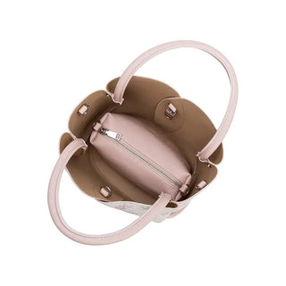 Tulip Pink Flowers Recycled Vegan Leather Top Handle Bag