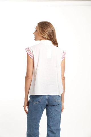 Esmeralda Blouse - White Blush