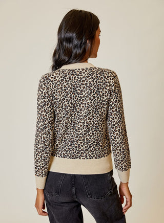 Print Cardigan Cheetah Combo