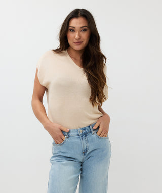 Sweater Batwing V-neck Lurex