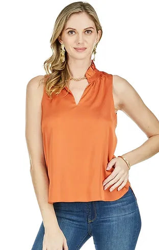 Ruffles Neck Shell Tank