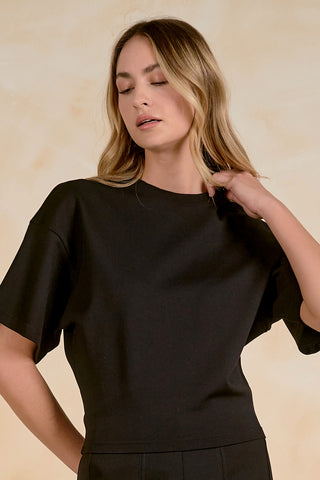 Boxy Elastic Waist Top