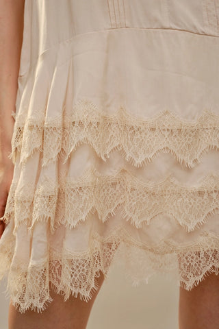 Scallop Lace Slip Mini Dress