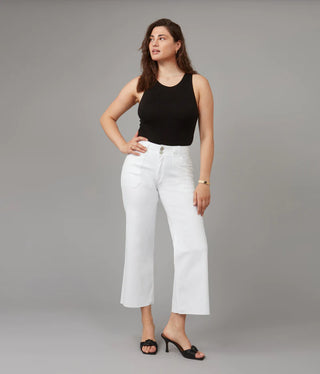 Colette-WHT High Rise Wide Leg Jeans