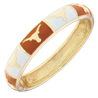Texas Longhorns Sculpted Enamel Checkered Hinge Bangle