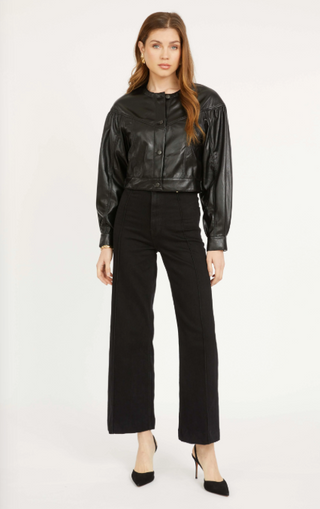Sabrina Jacket in Black Vegan Leather