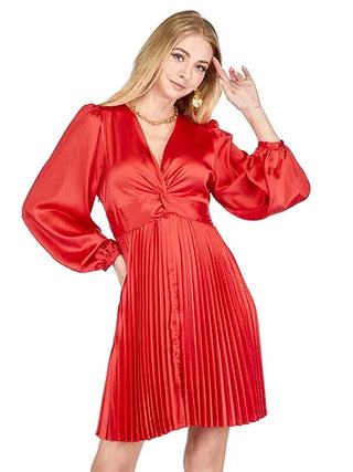 Front Twist Pleated Dress