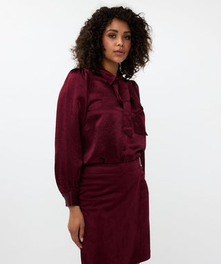 Bow Blouse Crushed Satin