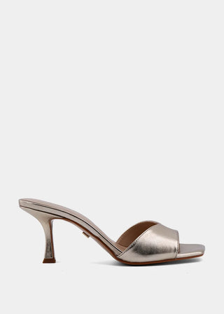 Holiday Gold Metallic Heeled Mules