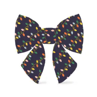 Holiday Lights Lady Dog Bow- Large