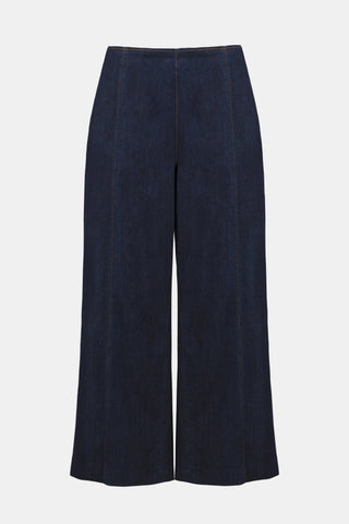 Culotte Jeans with Exposed Side Zipper