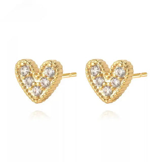 Nia Pave Heart Studs