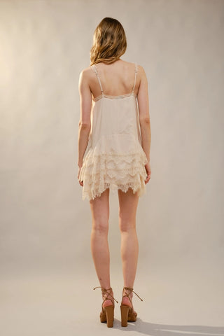 Scallop Lace Slip Mini Dress