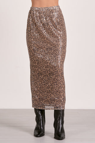 Cheetah Sequin Skirt