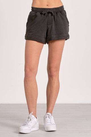 Cuffed Elastic Waistband Shorts