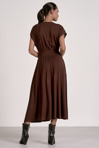 Short Sleeve Midi Crew Neck Midi Dress