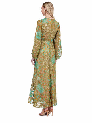 Side Drape Pleated Maxi