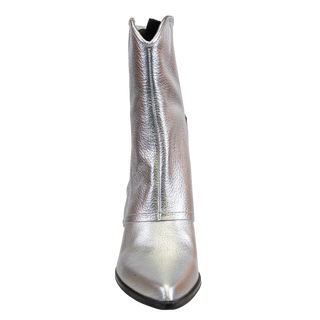 CURIO in SILVER Heeled Mid Shaft Boots