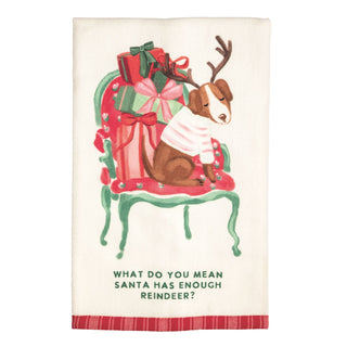 What Do You Mean Christmas Pet Pattern Hem Towel