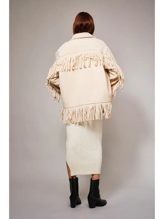 Brushed Fringe Stud Jacket