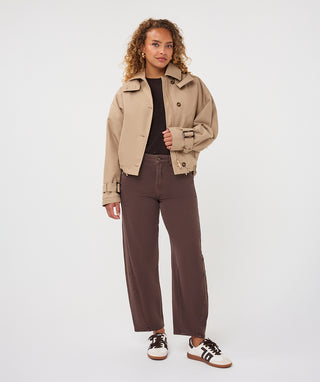 Trench Coat Short Hood