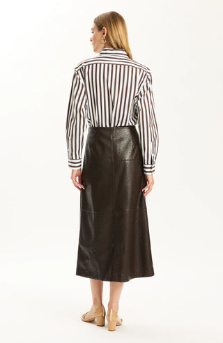 Phoebe Punched Vegan Leather Skirt