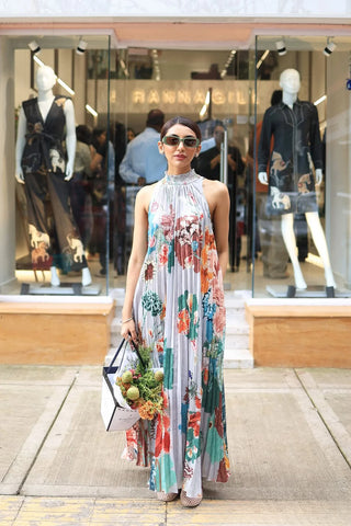 Malaga Pleated Maxi Dress