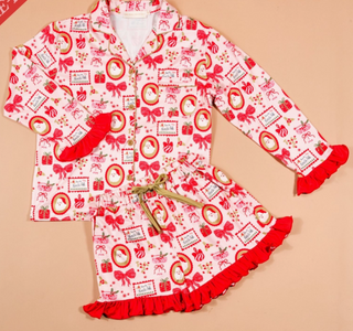 Sweet Dreams Pajama Shorts Set -Mistletoe Magic