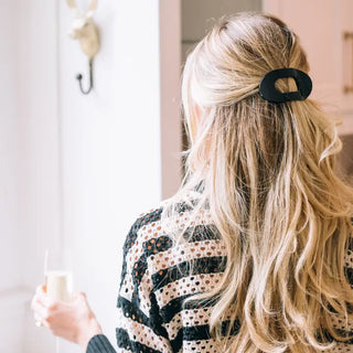 Round Flat Hair Clip | Small | Jet Black
