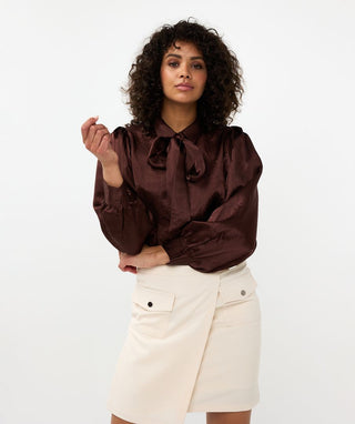 Blouse Bow Crushed Satin
