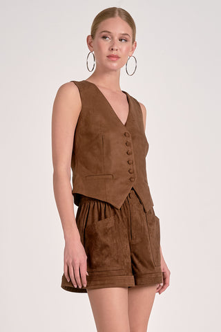 Vest V Neck Button Down