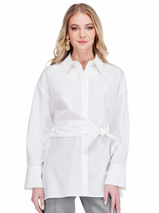 Side Wrap Tie Tunic Blouse