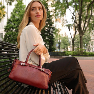 Rhonda Tan Recycled Vegan Leather Top Handle Bag