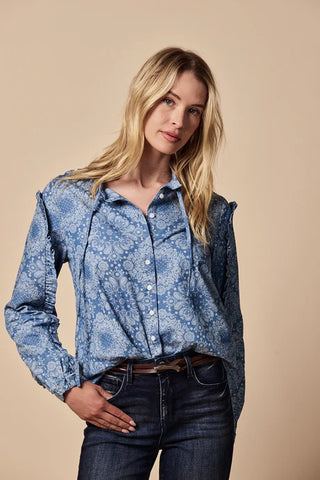 The Robyn Shirt in Lace Print