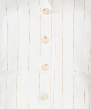 Gilet Short Linen Striped
