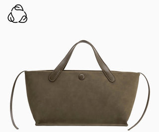 Jill Olive Suede Vegan Tote Bag