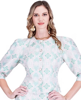 Cropped Puff Sleeve Jacket