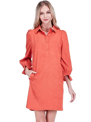 Placket Collar Dress