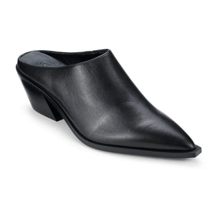 Savile Pointed Toe Mule in Black Leather