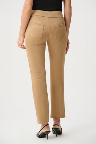 Scuba Suede Slim-Fit Pull-On Pants