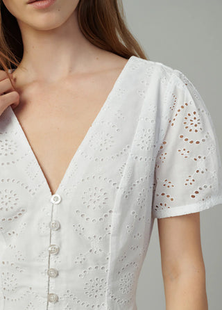 The Halle Eyelet Mini Dress