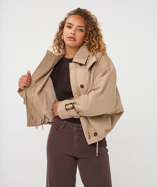 Trench Coat Short Hood