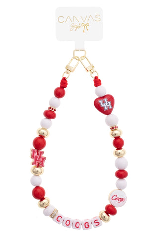 Houston Cougars Beaded Cellphone Wristlet