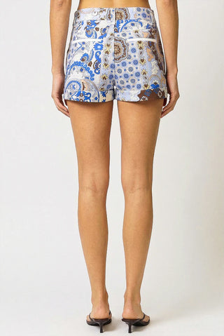 Inez Paisley Belted Short