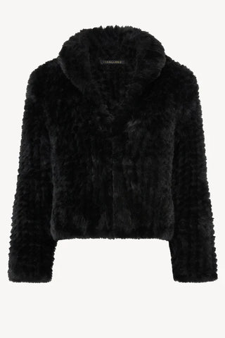 Ivanna Jacket in Black Faux Fur