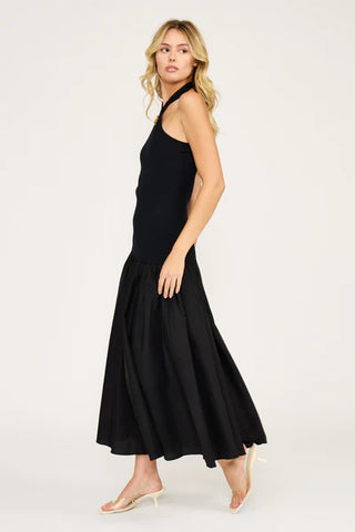 Arella Mixed Media Halter Dress